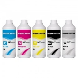 Tinta DTF GlopInk, 5 botellas de 1 Kg. Tinta DTF blanca y CMYK