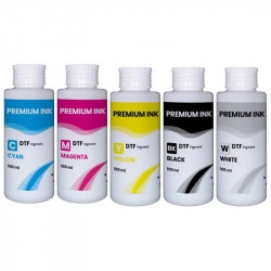 Tinta negra DTF GlopInk, 5 botellas de 100 ml. Tinta DTF blanca y CMYK