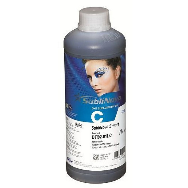 Tinta de sublimación, SubliNova Smart de InkTec, botella de 1 litro cian Tinta de sublimación, SubliNova Smart de InkTec, botella de 1 litro cian