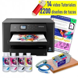 Impresora de sublimación Epson A3 en kit de cartuchos, perfil ICC y 2200 diseños de tazas