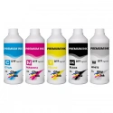 Tinta DTF GlopInk, 5 botellas de 1 Kg. Tinta DTF blanca y CMYK