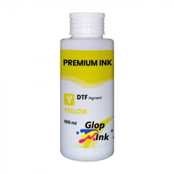 Tinta amarillo DTF GlopInk, botella de 100 ml