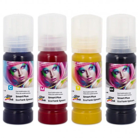 Tinta de sublimación para EcoTank, Smart Plus de GlopInk, botellas de 70 ml