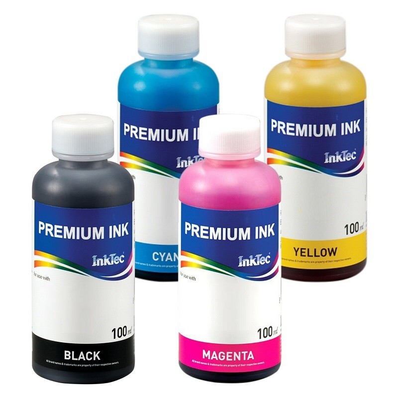 Formación palo infinito Tinta Dye InkTec, para impresoras Epson, 4 botellas de 100 ml