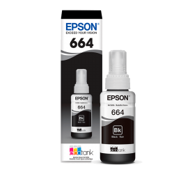 1 botella de tinta 664 negra para Epson EcoTank de 70 ml. Tinta original serie 664