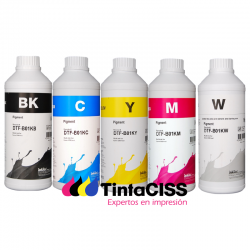 Tintas DTF InkTec, 5 botellas de 1 Litro